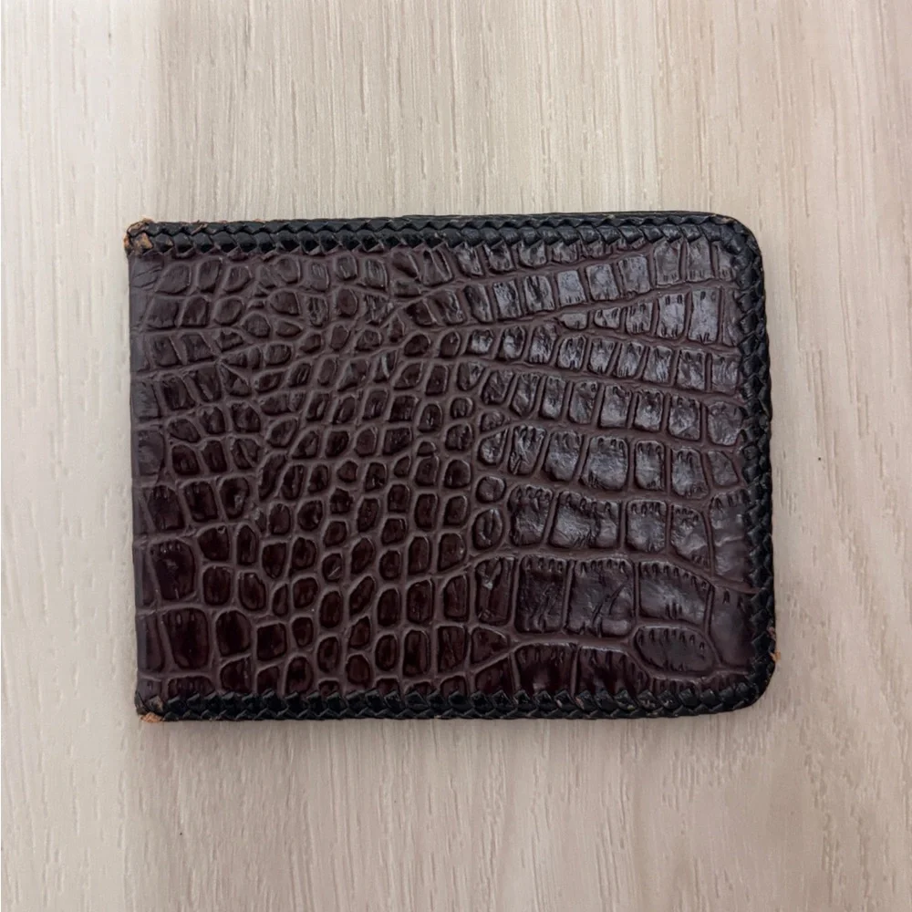 VTG Handmade Brown Crocodile Genuine Leather Wallet Men’s